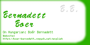 bernadett boer business card